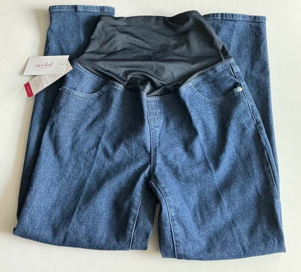 Isabel by Ingrid & Isabel 80's Slim Maternity Over Belly Jeans Womens Size 6 Blu